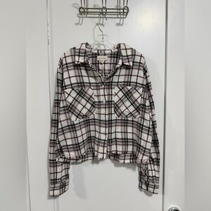 Thread & Supply NWT White Plaid Flannel Button Down Shirt